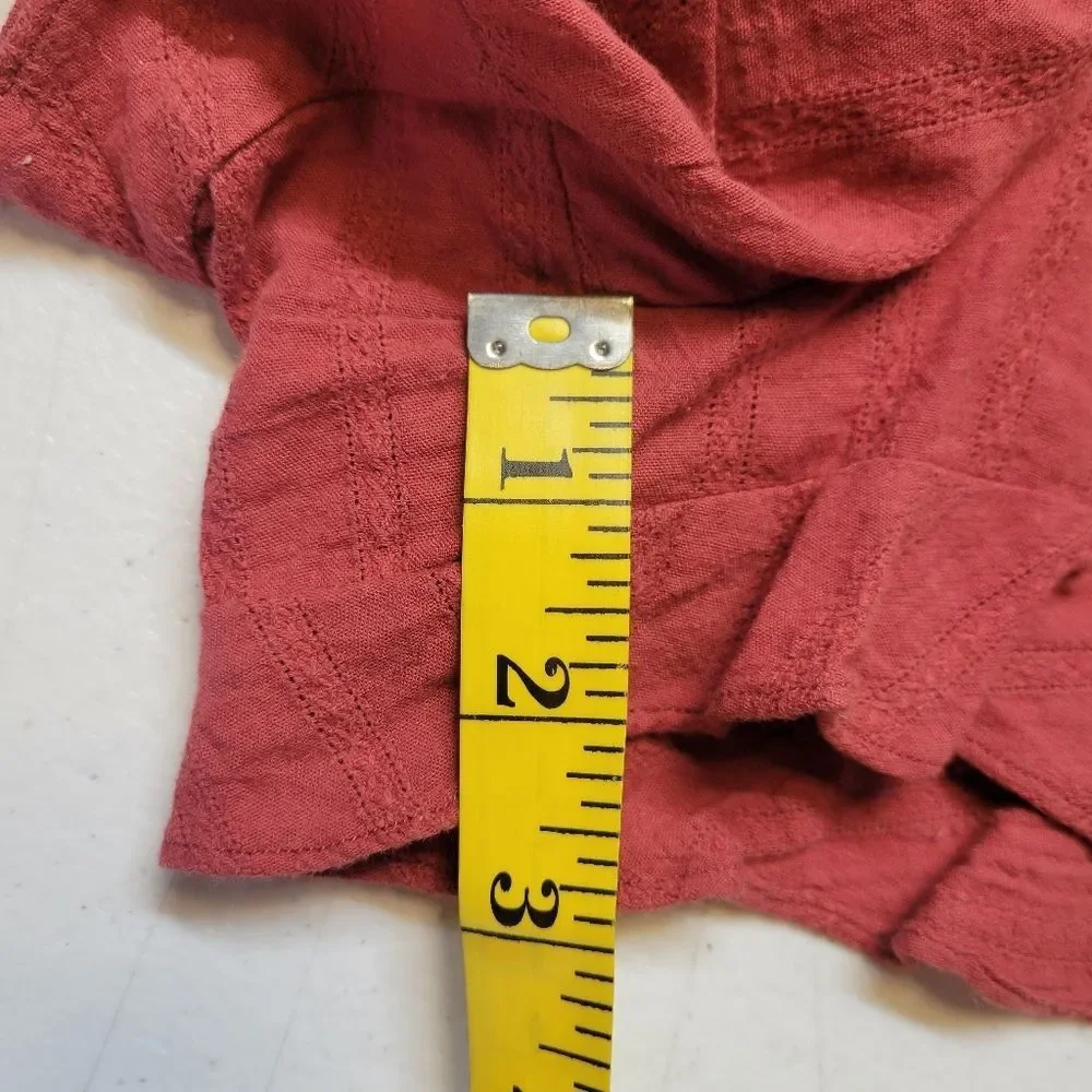 Cotton Red Two-Piece Knotted Tie Front Crop Top and Shorts Matching Set